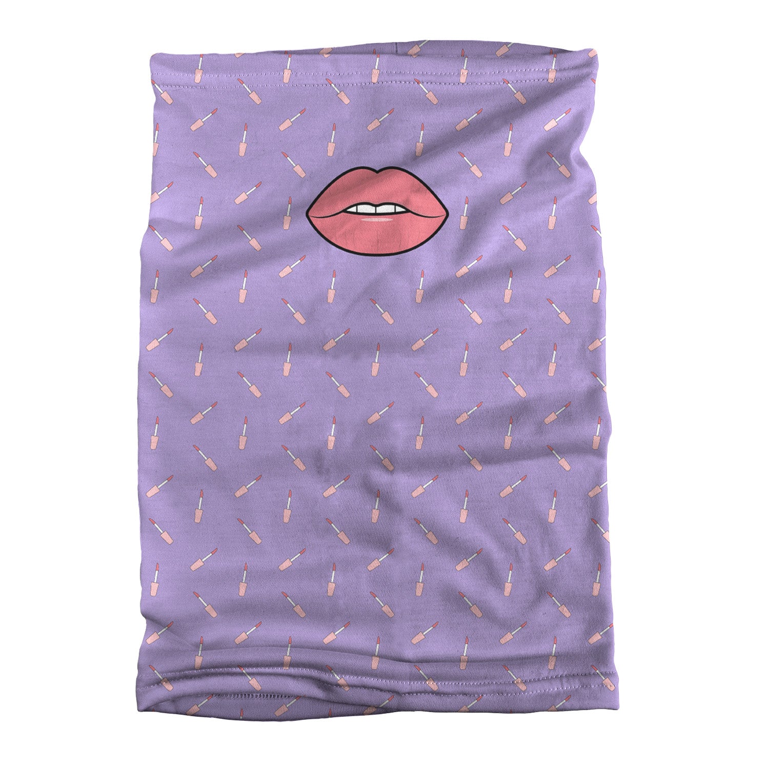 Lip Gloss is Poppin Neck Gaiter - Flat Table Lay - Knotty Tie Co.