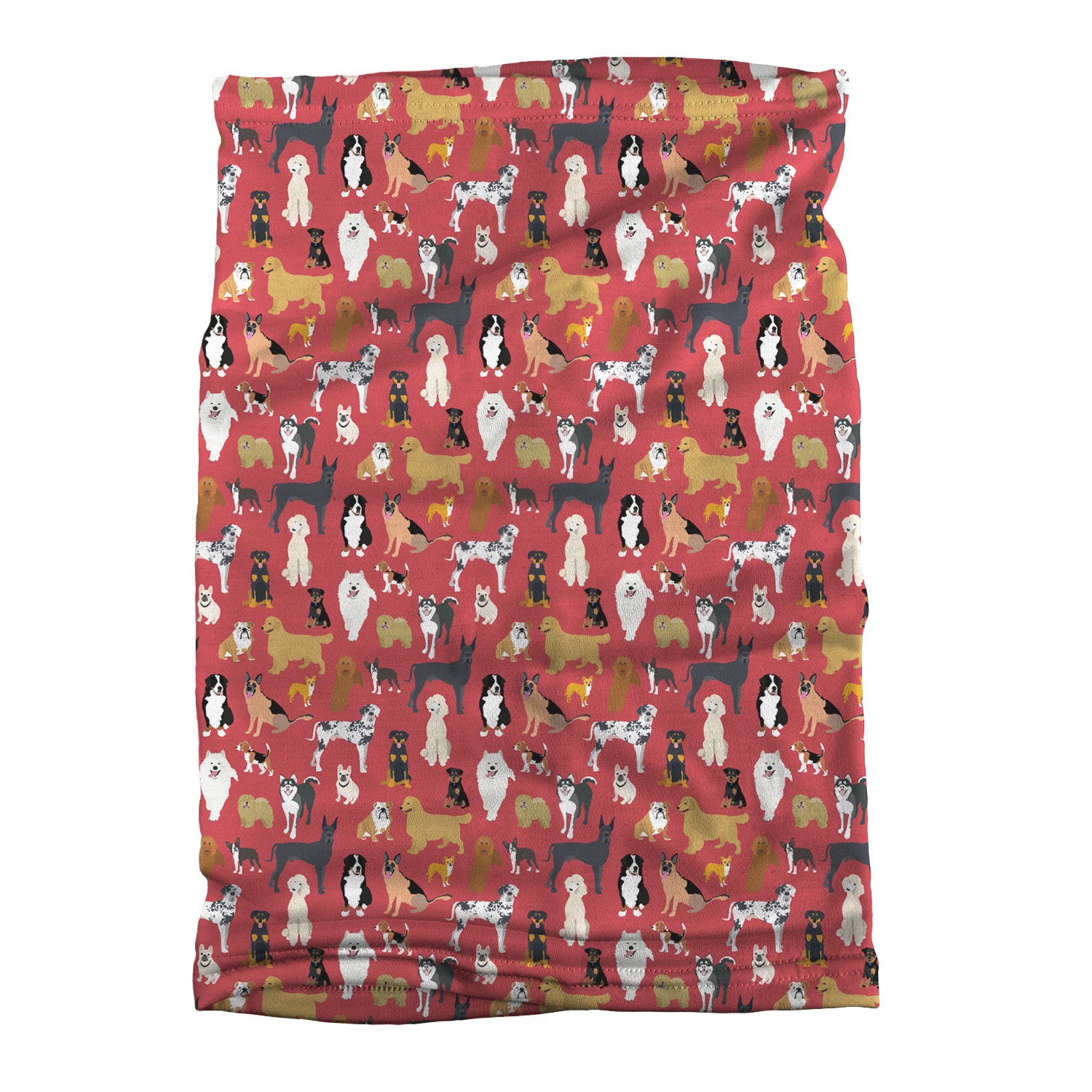 Puppy Party Neck Gaiter - Flat Table Lay - Knotty Tie Co.