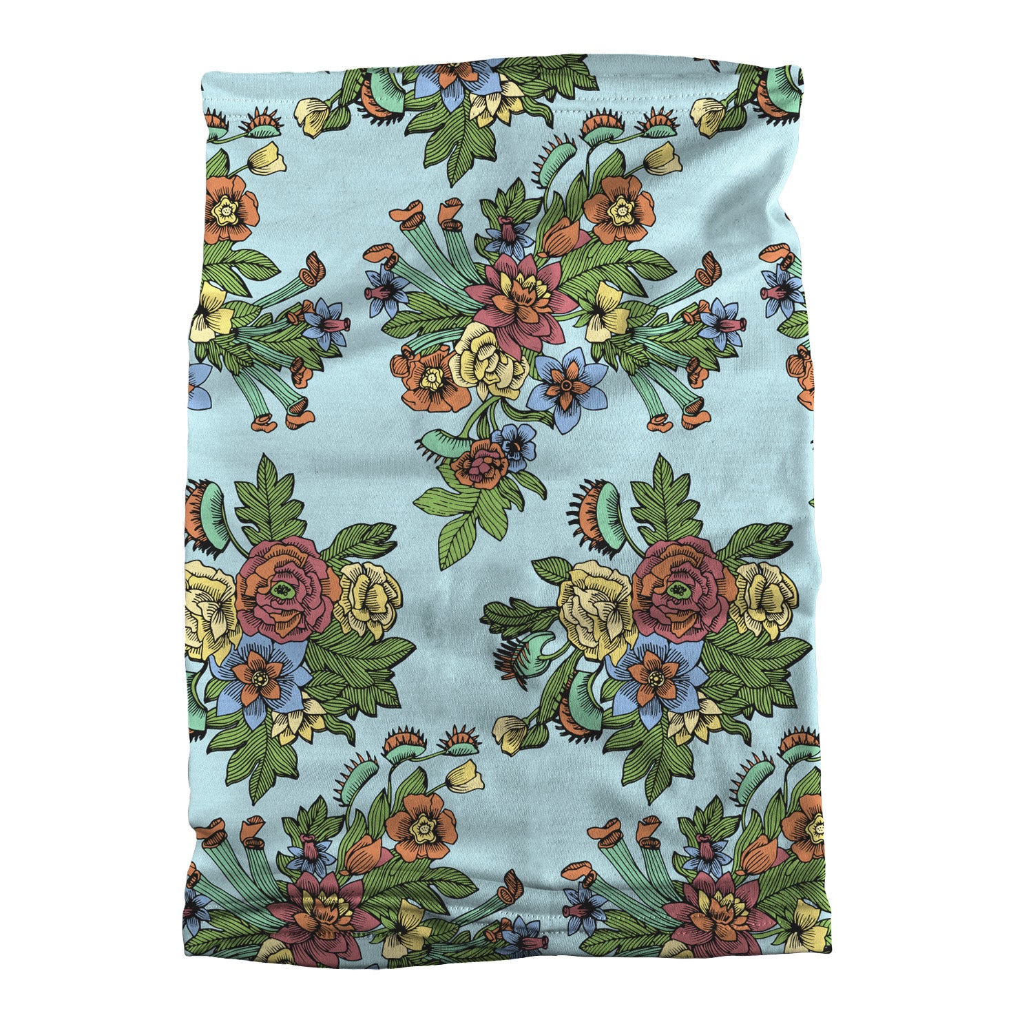 Tattoo Floral Neck Gaiter - Flat Table Lay - Knotty Tie Co.