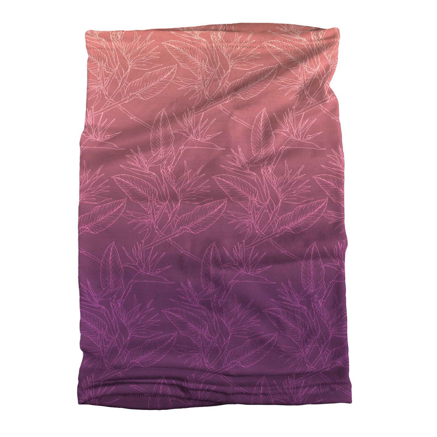 Tropical Sunset Neck Gaiter - Flat Table Lay - Knotty Tie Co.