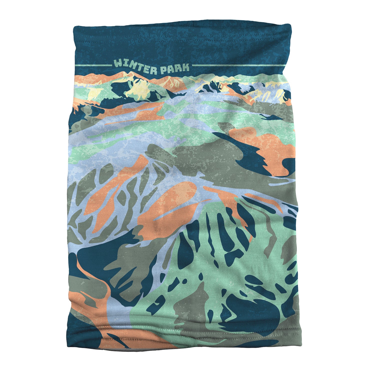 Winter Park Abstract Neck Gaiter - Flat Table Lay - Knotty Tie Co.