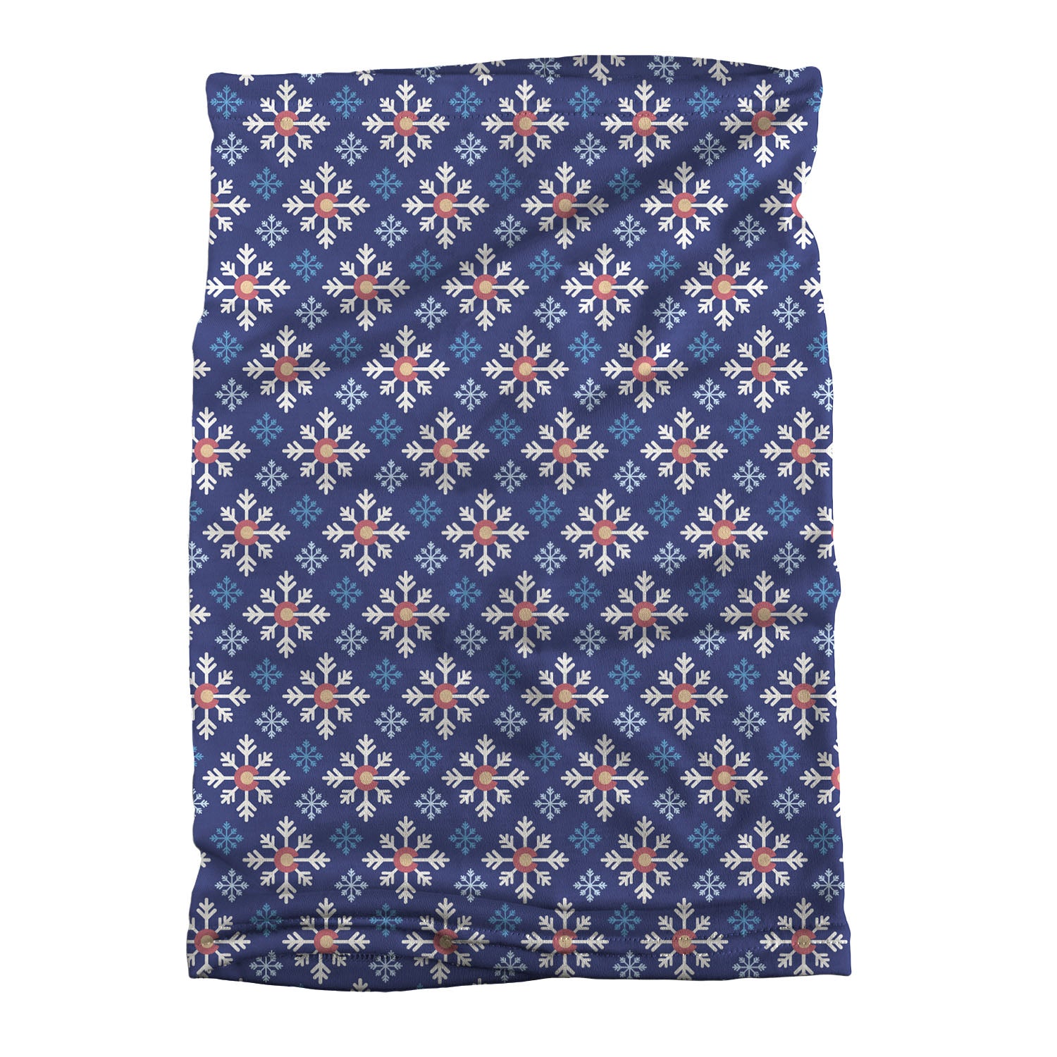Colorado Snowflake Neck Gaiter - Flat Table Lay - Knotty Tie Co.