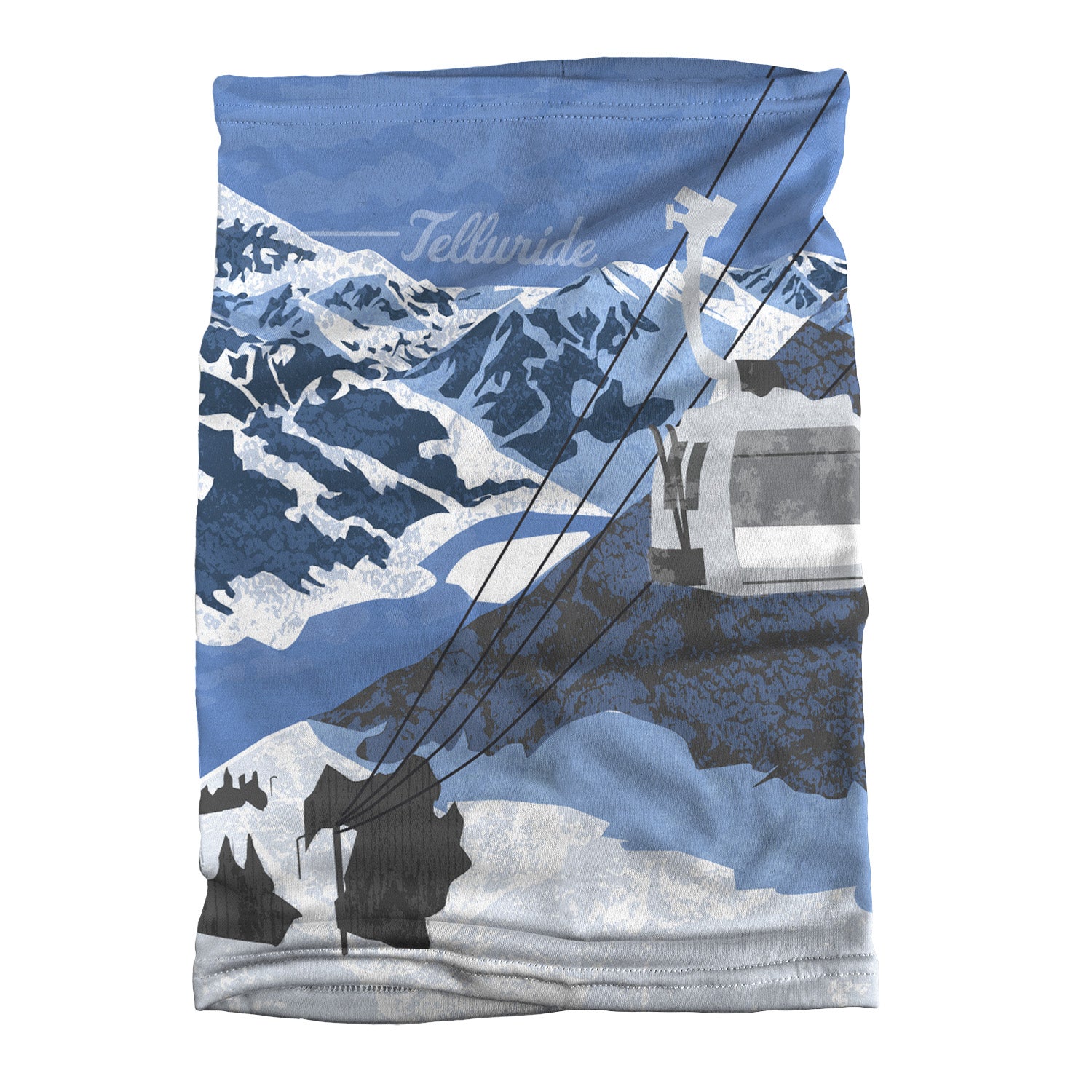 Telluride Abstract Neck Gaiter - Flat Table Lay - Knotty Tie Co.