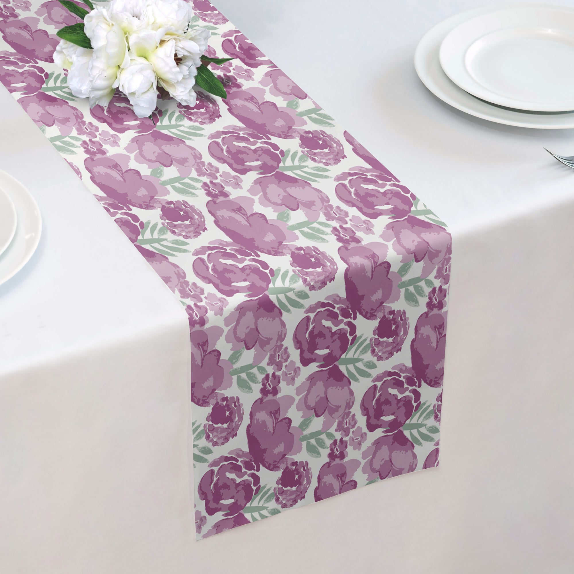 Watercolor Floral Table Runner -  -  - Knotty Tie Co.