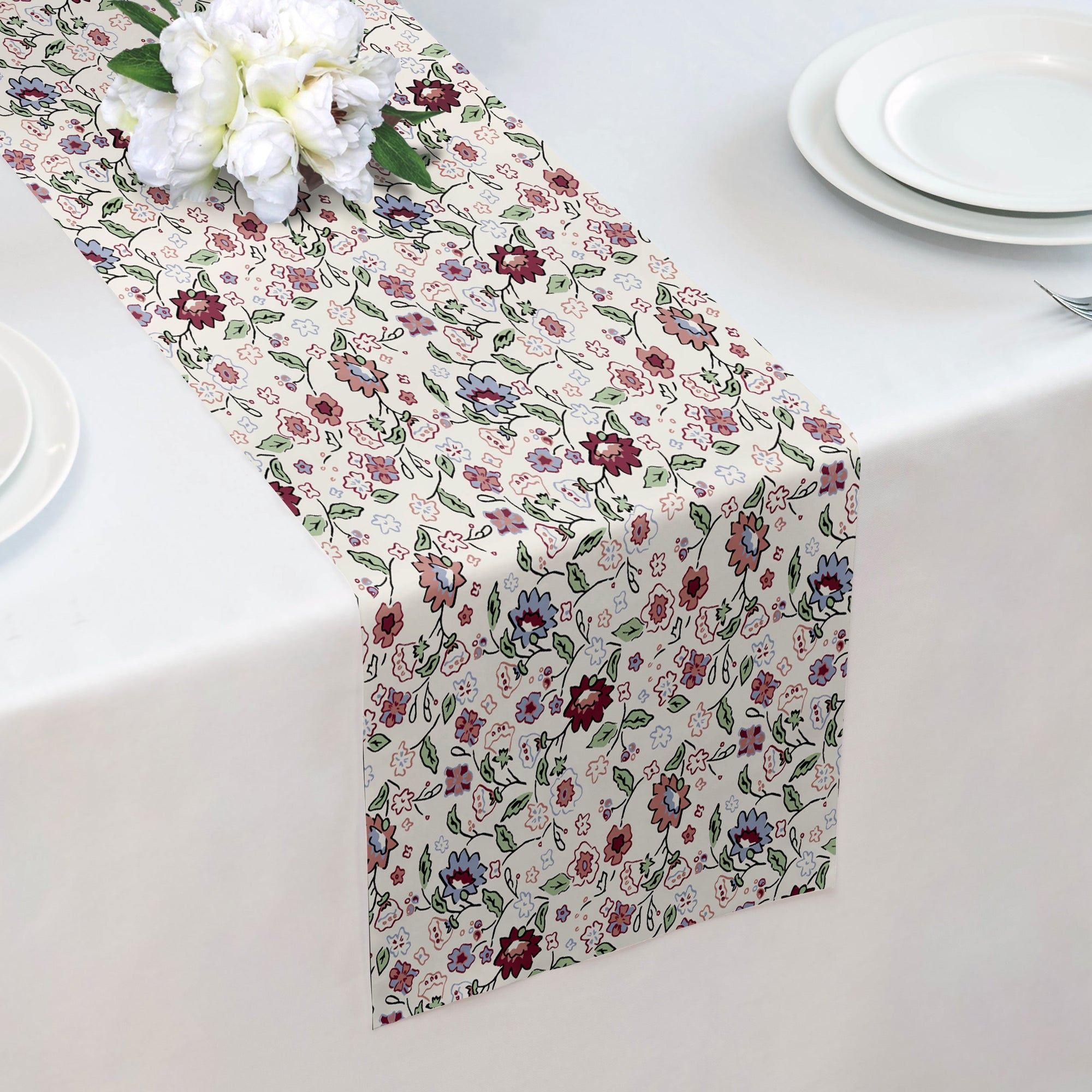 Cecile Floral Table Runner - 12" x 72" -  - Knotty Tie Co.