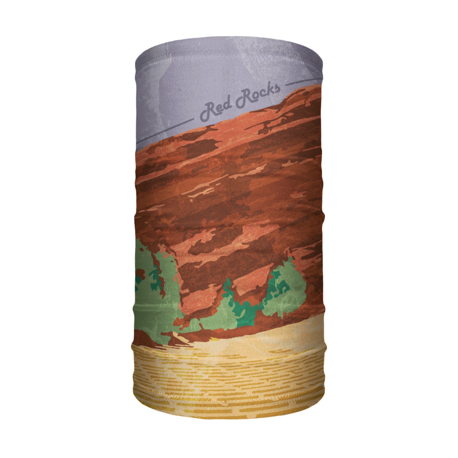 Red Rocks Abstract Neck Gaiter - Tube Render - Knotty Tie Co.