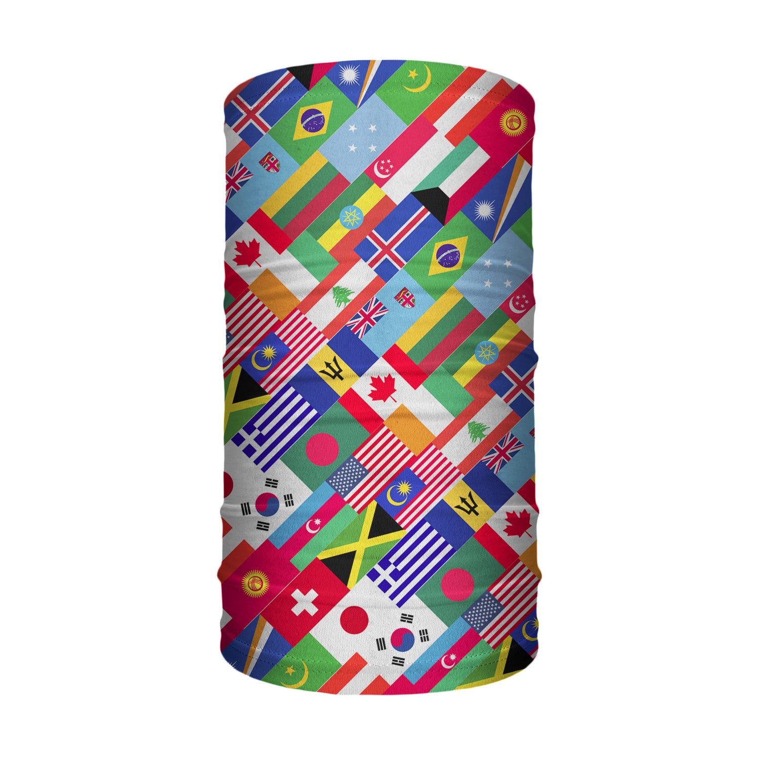 World Flags Neck Gaiter - Tube Render - Knotty Tie Co.