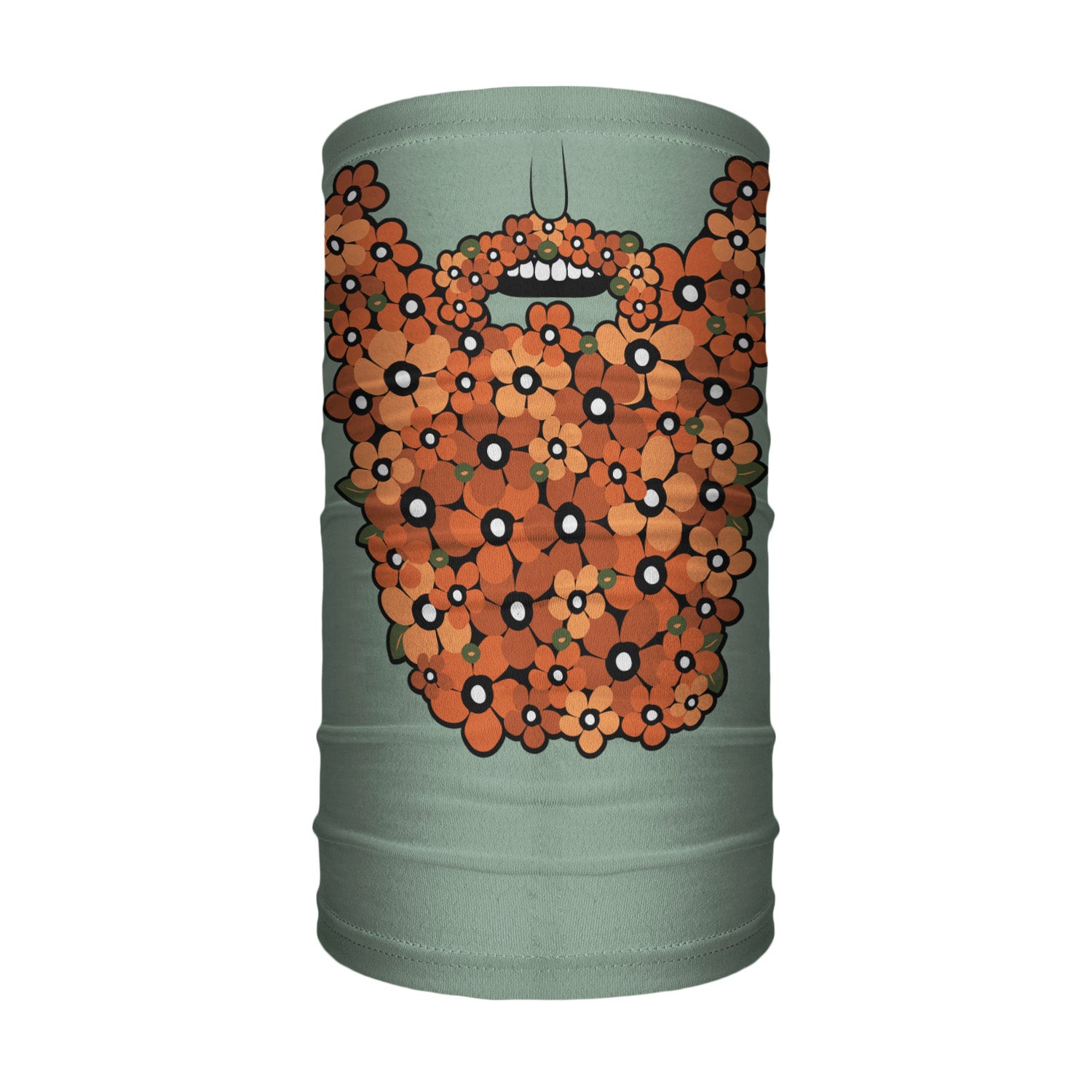 Floral Beard Neck Gaiter - Tube Render - Knotty Tie Co.