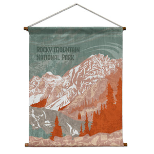 Rocky Mountain National Park Abstract Portrait Wall Hanging - Walnut -  - Knotty Tie Co.