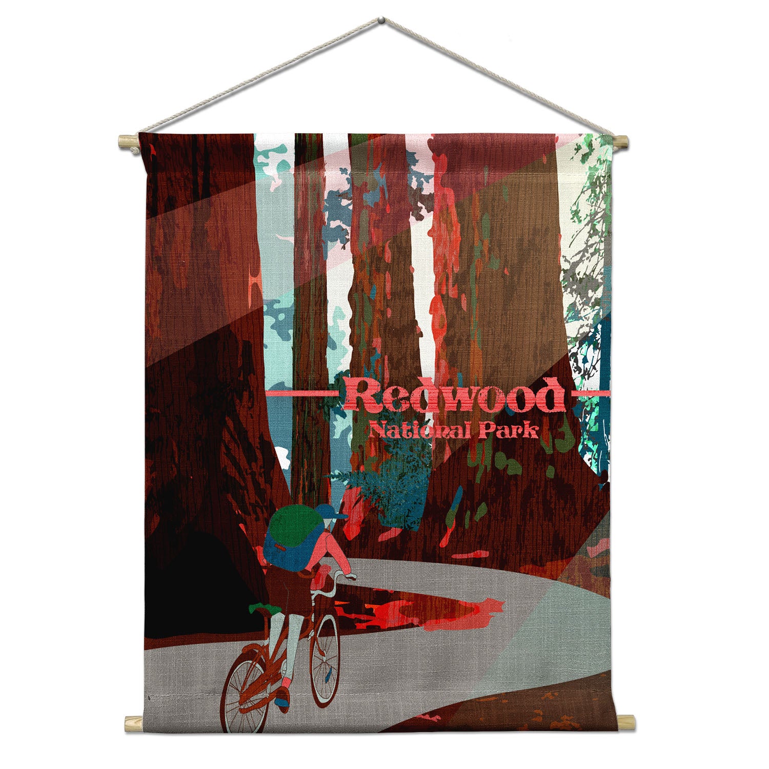 Redwood National Park Abstract Portrait Wall Hanging - Natural -  - Knotty Tie Co.