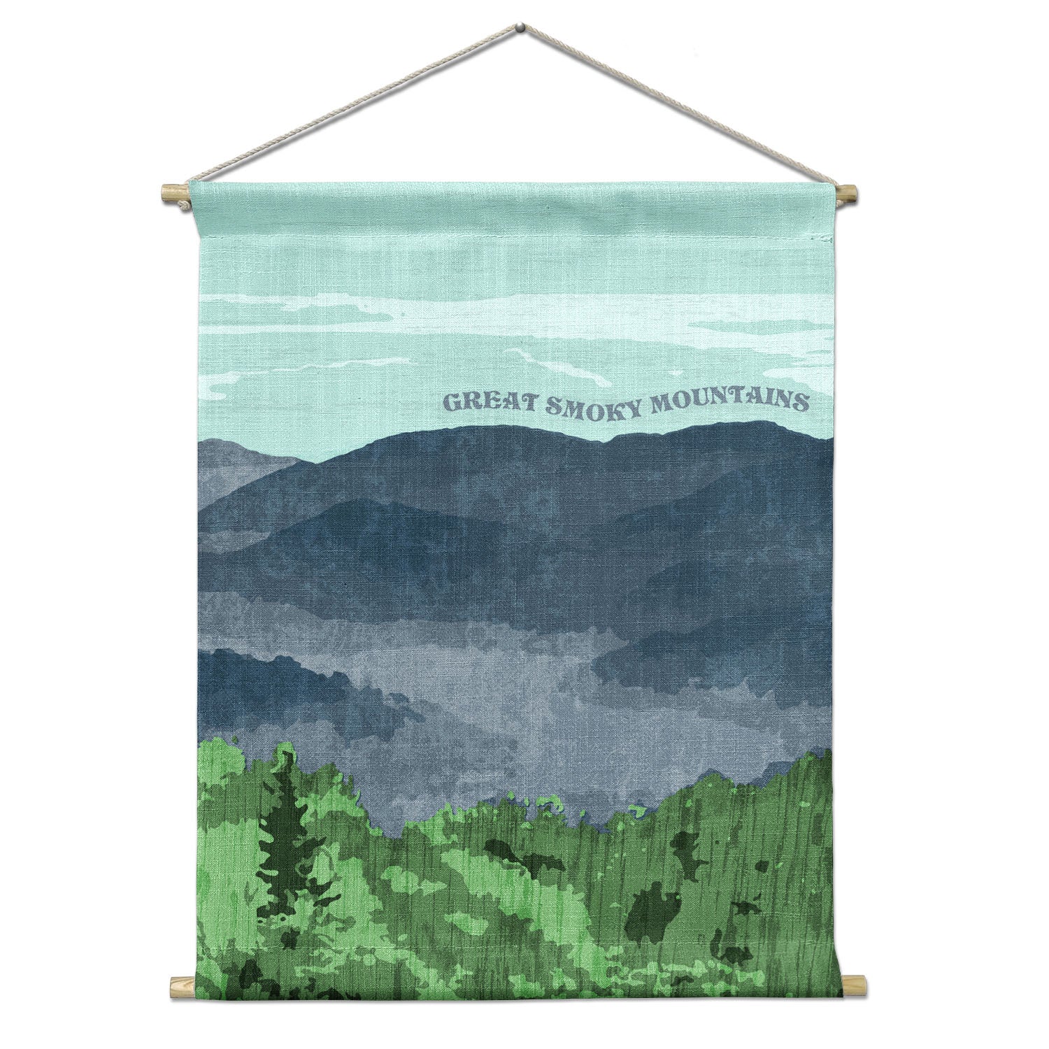 Great Smoky Mountains National Park Abstract Portrait Wall Hanging - Natural -  - Knotty Tie Co.