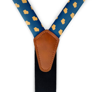 Wisconsin State Outline Suspenders -  -  - Knotty Tie Co.