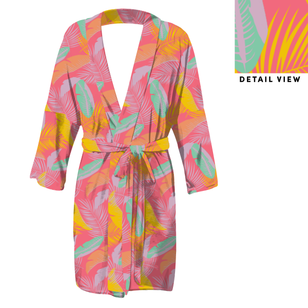 Tropical Leaves (Customized) Robe -  -  - Knotty Tie Co.
