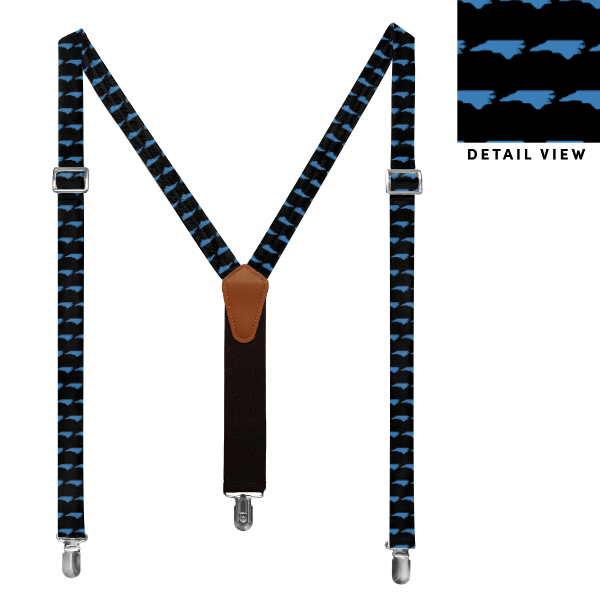 North Carolina State Outline (Customized) Suspenders -  -  - Knotty Tie Co.
