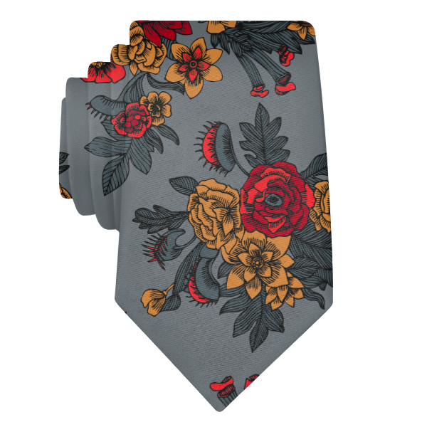 Tattoo Floral (Customized) Necktie -  -  - Knotty Tie Co.