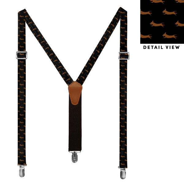 Dachshund (Customized) Suspenders -  -  - Knotty Tie Co.