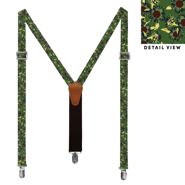Sunflower Floral (Customized) Suspenders -  -  - Knotty Tie Co.