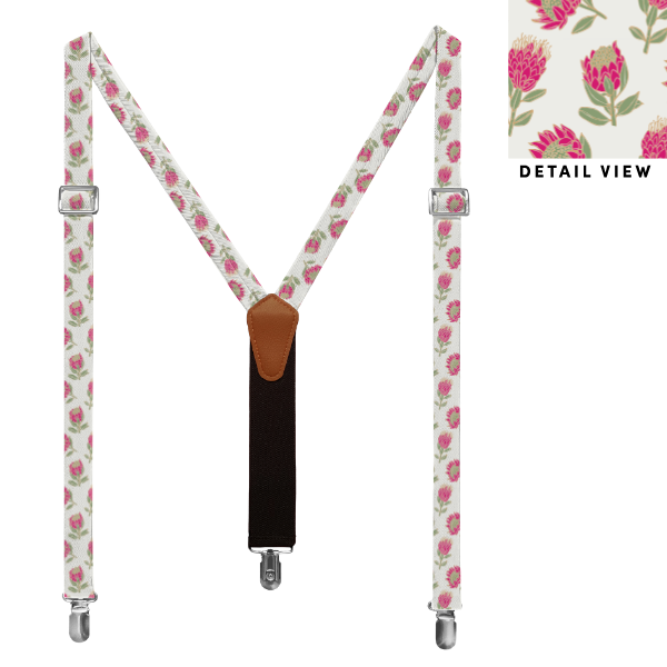 Protea Floral (Customized) Suspenders -  -  - Knotty Tie Co.
