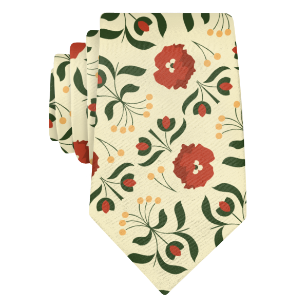 Poppy Floral (Customized) Necktie -  -  - Knotty Tie Co.