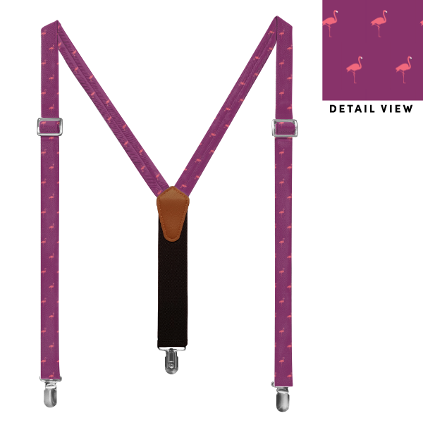 Flamingos (Customized) Suspenders -  -  - Knotty Tie Co.
