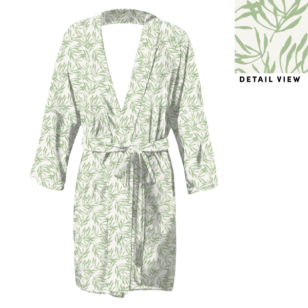 Olive Leaf Floral (Customized) Robe -  -  - Knotty Tie Co.
