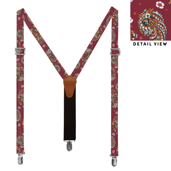 Floral Paisley (Customized) Suspenders -  -  - Knotty Tie Co.