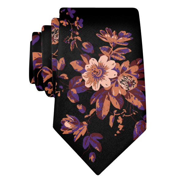 Noir Floral (Customized) Necktie -  -  - Knotty Tie Co.